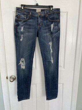 Dylan George Cara Low Rise Skinny Distressed Jeans Size 29 Dark Wash Women’s Den